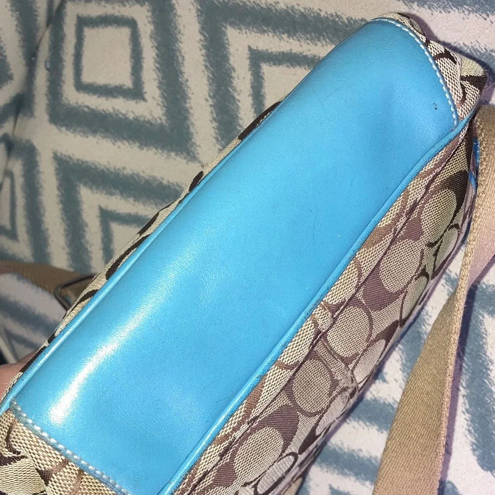 Vintage‎ Coach Stylish Blue and Brown Women's Bag